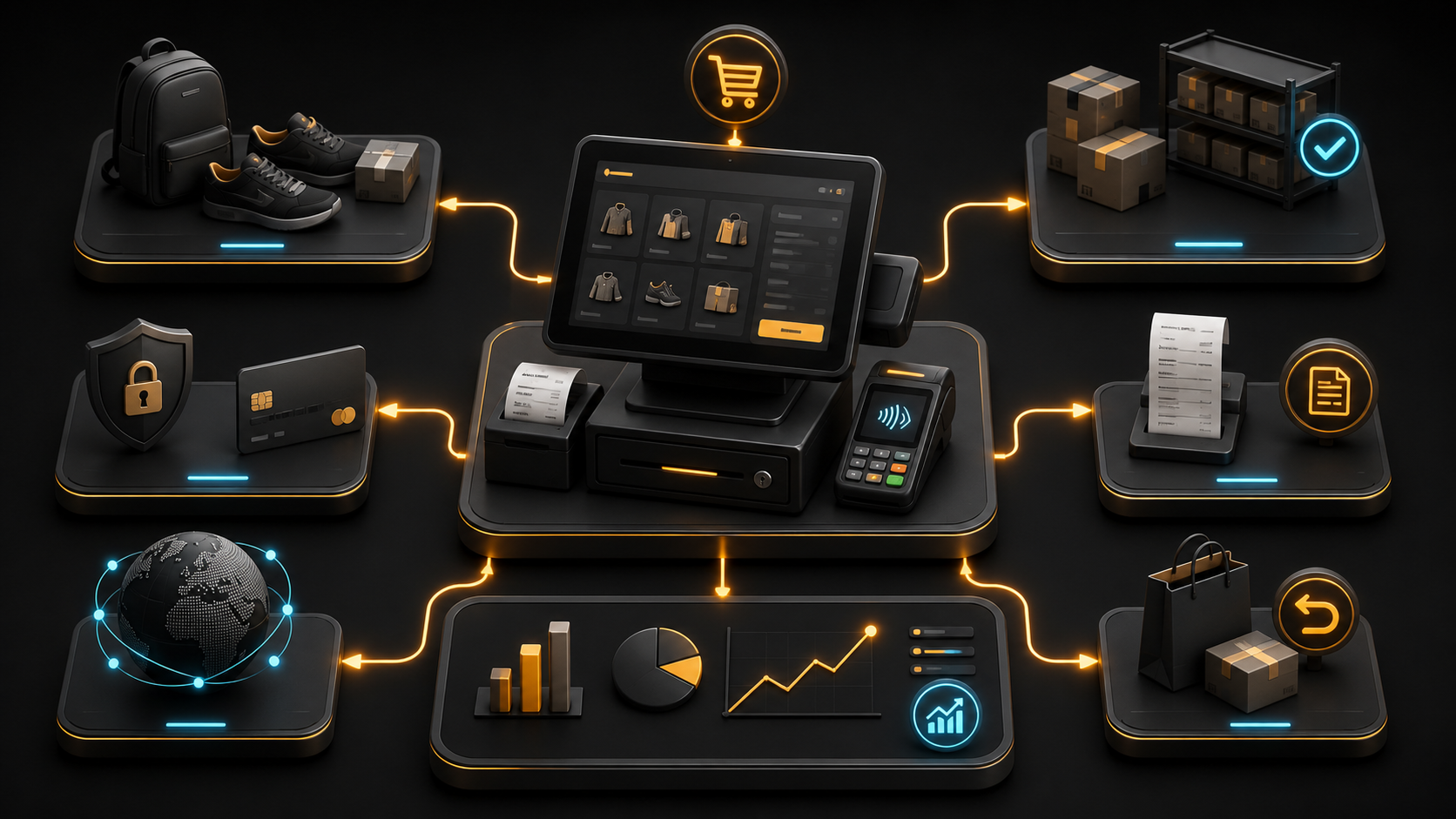 Point of sale transaction, inventory, and reporting workflow