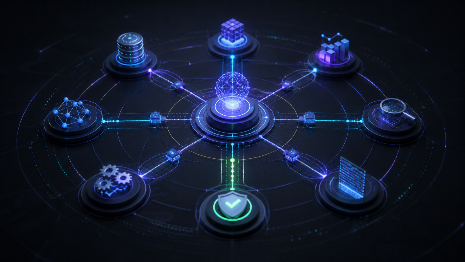 AI agent orchestrator coordinating tools, memory, planning, and verification